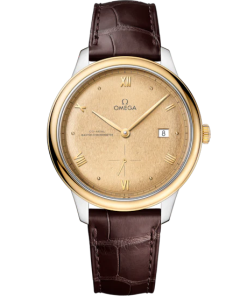 Omega De Ville Prestige 41 mm Yellow Dial Stainless Steel and 18k Yellow Gold Strap 434.23.41.20.08.001