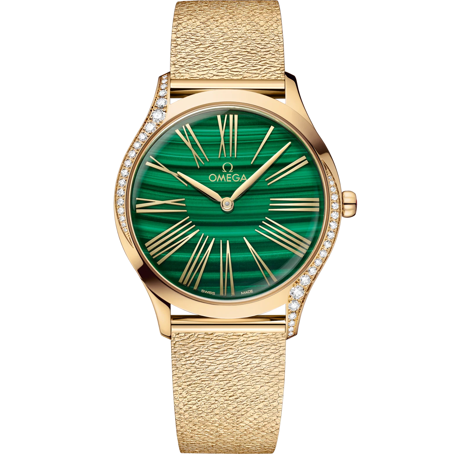 Omega De Ville Trésor 36mm Green Dial with Diamonds Moonshine�?18k Rose Gold Bracelet 428.55.36.60.99.003