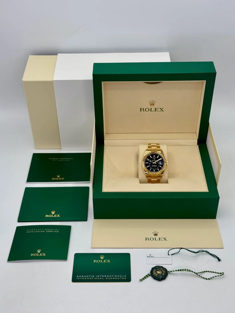 Rolex Sky-Dweller 42mm 336938-0002 Yellow Gold Black Dial Oyster - Image 6