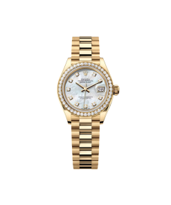 Rolex Lady-Datejust 28mm 279138RBR White Mother-of-Pearl Dial President Bracelet Watch