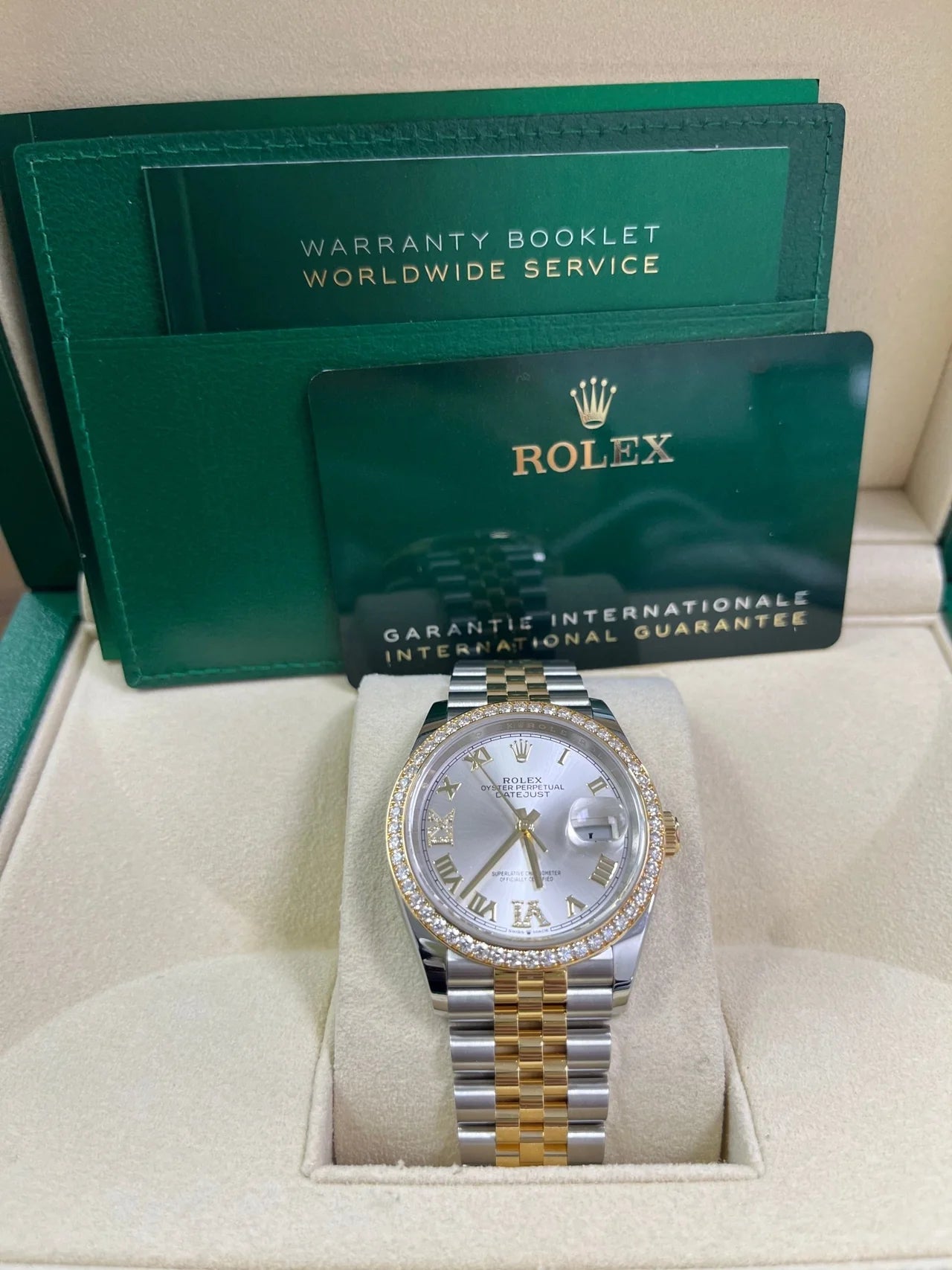 Rolex Datejust 36mm 126283 Silver Dial Diamond Bezel Jubilee Bracelet Watch - Image 3