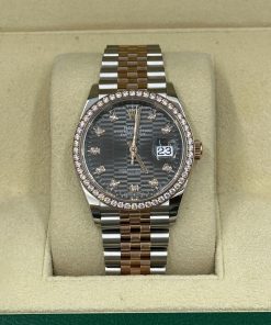 Alternative view of Rolex  Datejust 36mm 126281 Slate Fluted Motif Diamond Dial Diamond Bezel and Oyster Bracelet