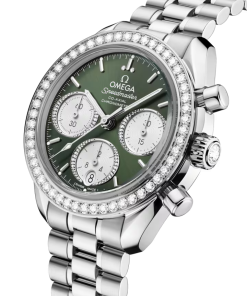 Alternative view of Omega Speedmaster 38 Green Dial 38 mm with Diamonds Stainless Steel Bracelet 324.15.38.50.60.001