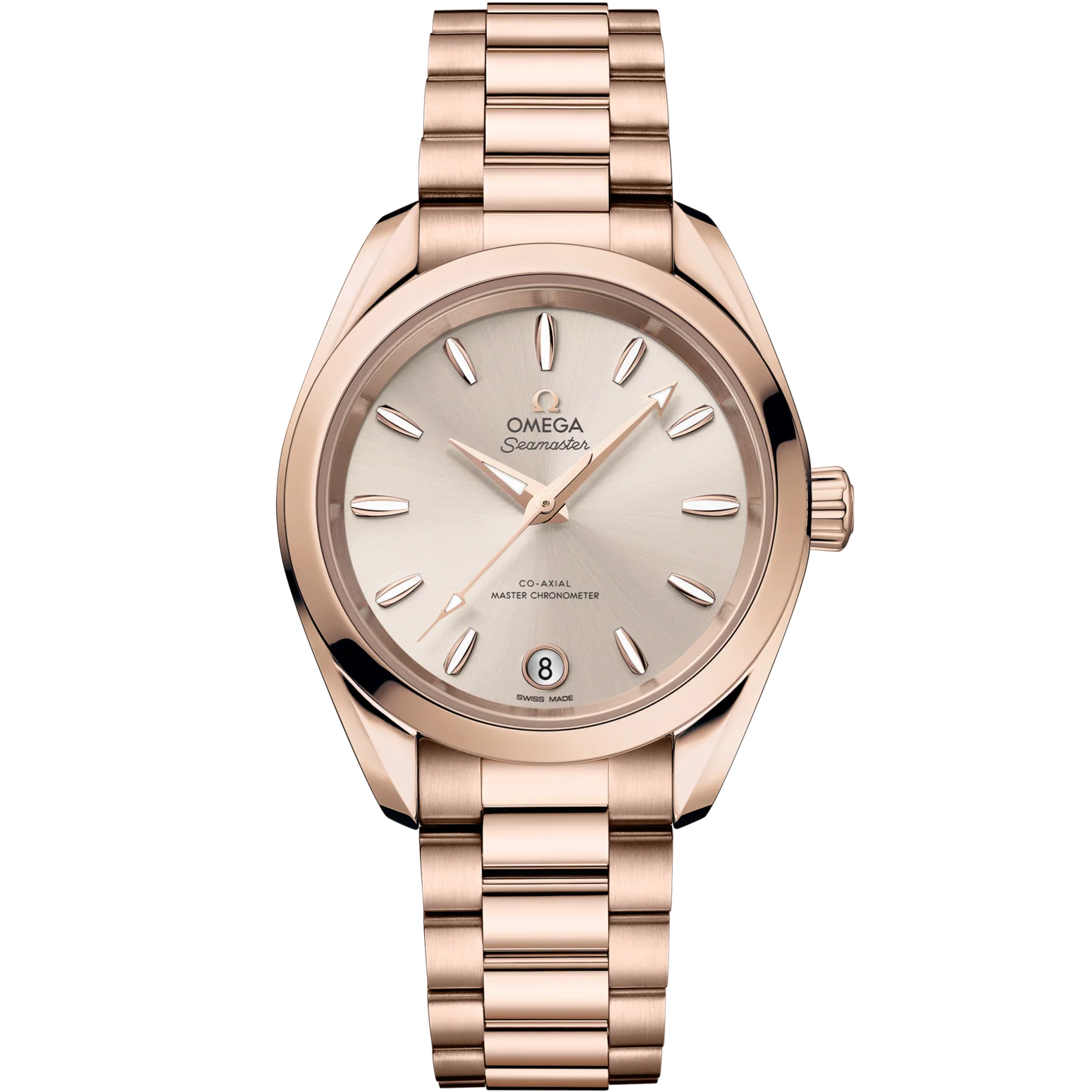 Omega Seamaster Aqua Terra Shades 34 mm Linen Dial Sedna�?18k Rose Gold Bracelet 220.50.34.20.09.001