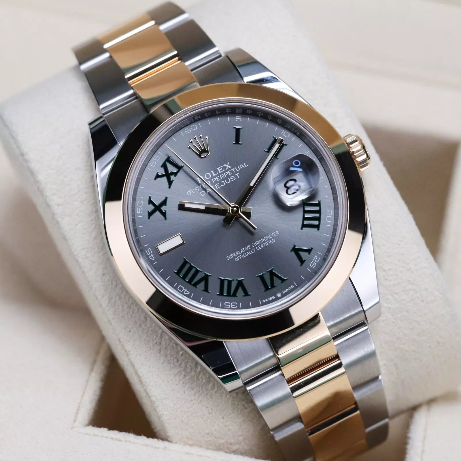 Rolex Datejust 41mm 126303 Slate Roman Oyster Steel and Yellow Gold Mens Watch - Image 6