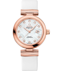 Alternative view of Omega De Ville Ladymatic 34mm White Dial with Diamonds Sedna�?18k Rose Gold Strap 425.67.34.20.55.008