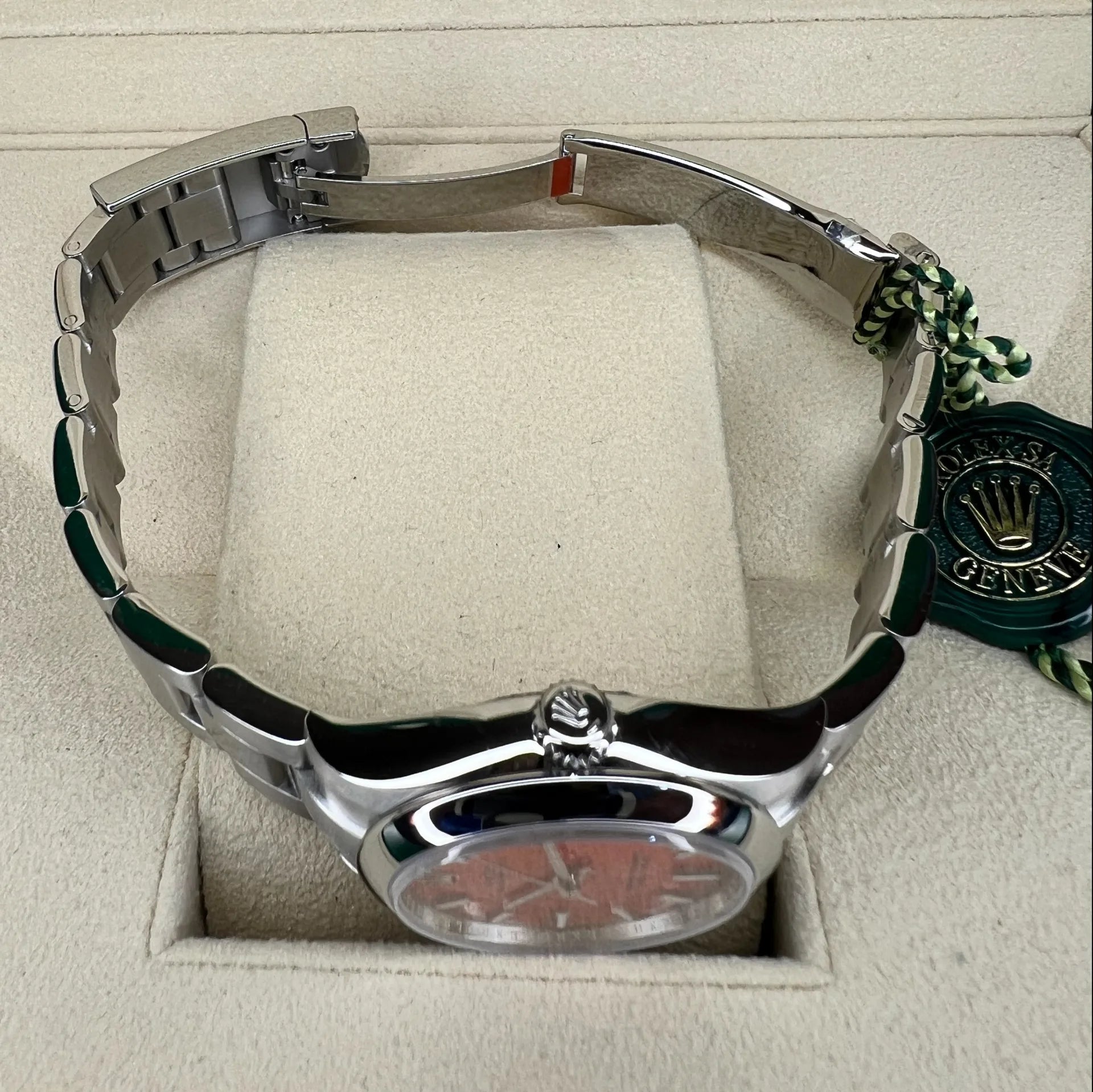 Rolex Oyster Perpetual 31mm 277200-0008 Coral Red Dial Oyster Bracelet Watch - Image 6