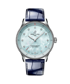 Breitling Navitimer 32mm Ladies Watch Blue Mother Of Pearl Alligator A77320171C1P1