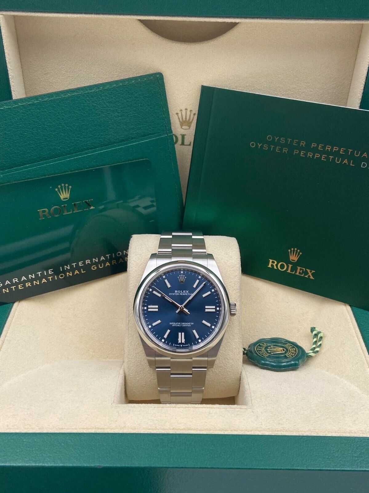 Rolex Oyster Perpetual 41mm 124300-0003 Oyster Perpetual Stainless Steel Blue Index Dial Watch - Image 10