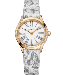 Omega De Ville Mini Trésor 26mm White Dial with Diamonds Moonshine�?18k Rose Gold Strap 428.57.26.60.04.002