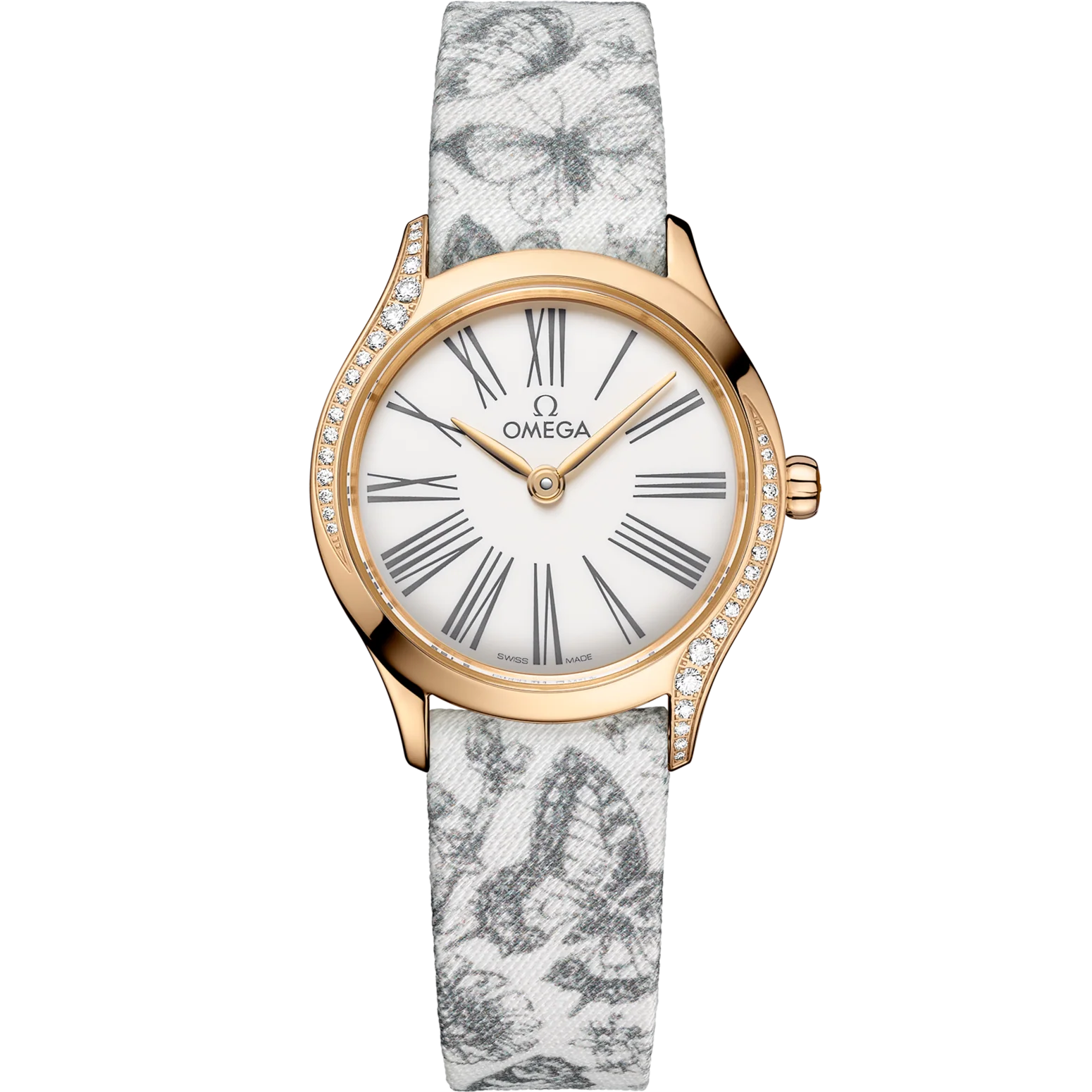 Omega De Ville Mini Trésor 26mm White Dial with Diamonds Moonshine�?18k Rose Gold Strap 428.57.26.60.04.002