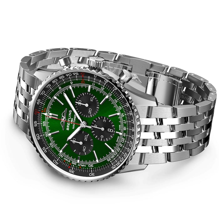 【VIP Advanced customized version�?-Breitling AB0137241L1A1 Navitimer B01 Green Dial - Νew - Image 2