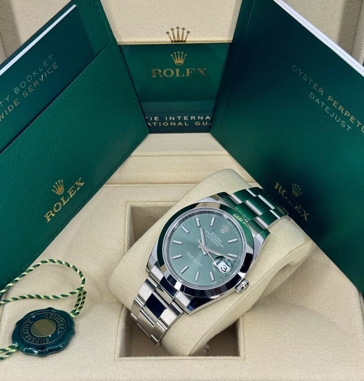 Rolex Datejust 41mm 126300 Mint Green Dial Stainless Steel Oyster Bracelet Watch - Image 3