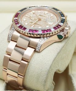 Alternative view of Rolex GMT-Master II 40mm 126755SARU-PAVE