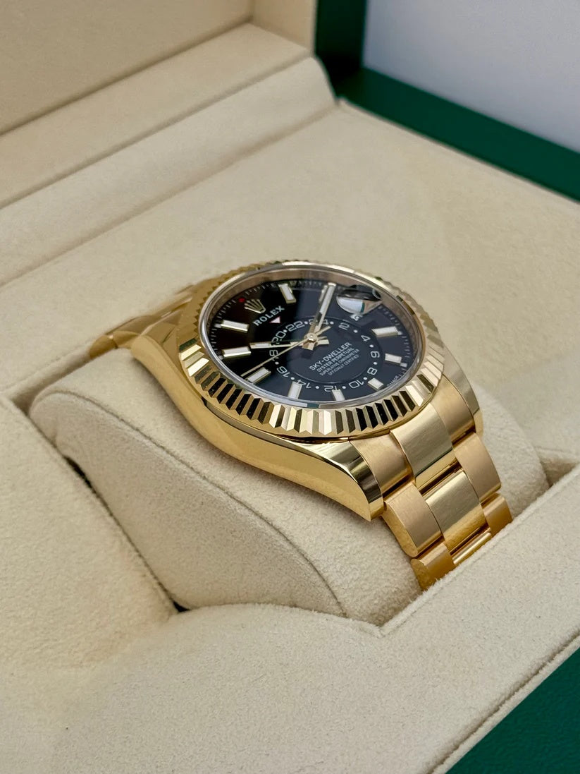 Rolex Sky-Dweller 42mm 336938-0002 Yellow Gold Black Dial Oyster - Image 9