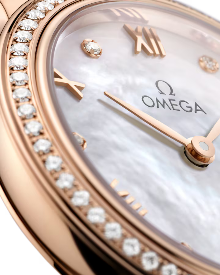 Omega De Ville Prestige 27.5mm White Dial with Diamonds Sedna 18k Rose Gold Bracelet 434.55.28.60.55.001 - Image 3