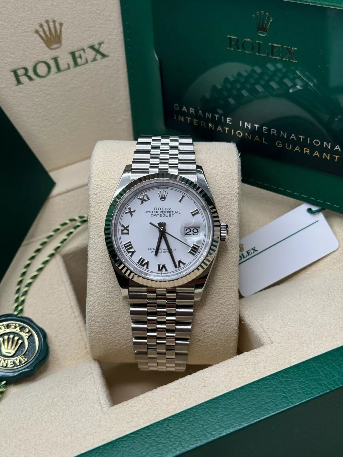 Rolex Datejust 41mm 126334 White Roman Oyster Stainless Steel Mens Watch - Image 13