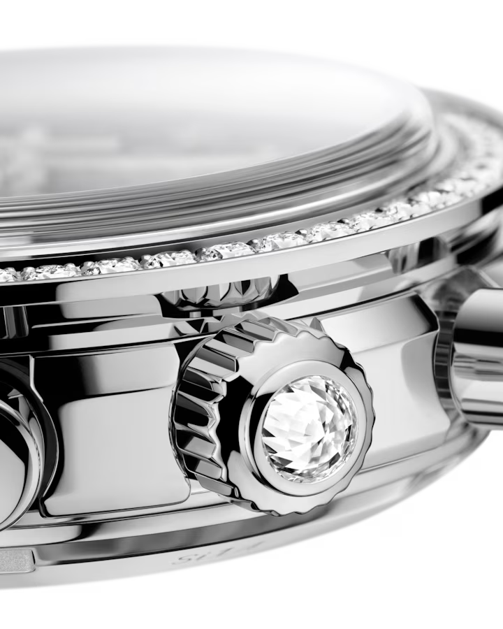 Omega Speedmaster 38 Green Dial 38mm with Diamonds Stainless Steel Strap 324.18.38.50.60.001 - Image 4