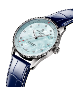 Alternative view of Breitling Navitimer 32mm Ladies Watch Blue Mother Of Pearl Alligator A77320171C1P1