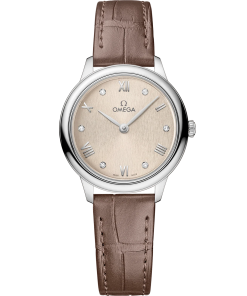 Omega De Ville Prestige 27.5 mm Linen Dial Stainless Steel Strap 434.13.28.60.59.001