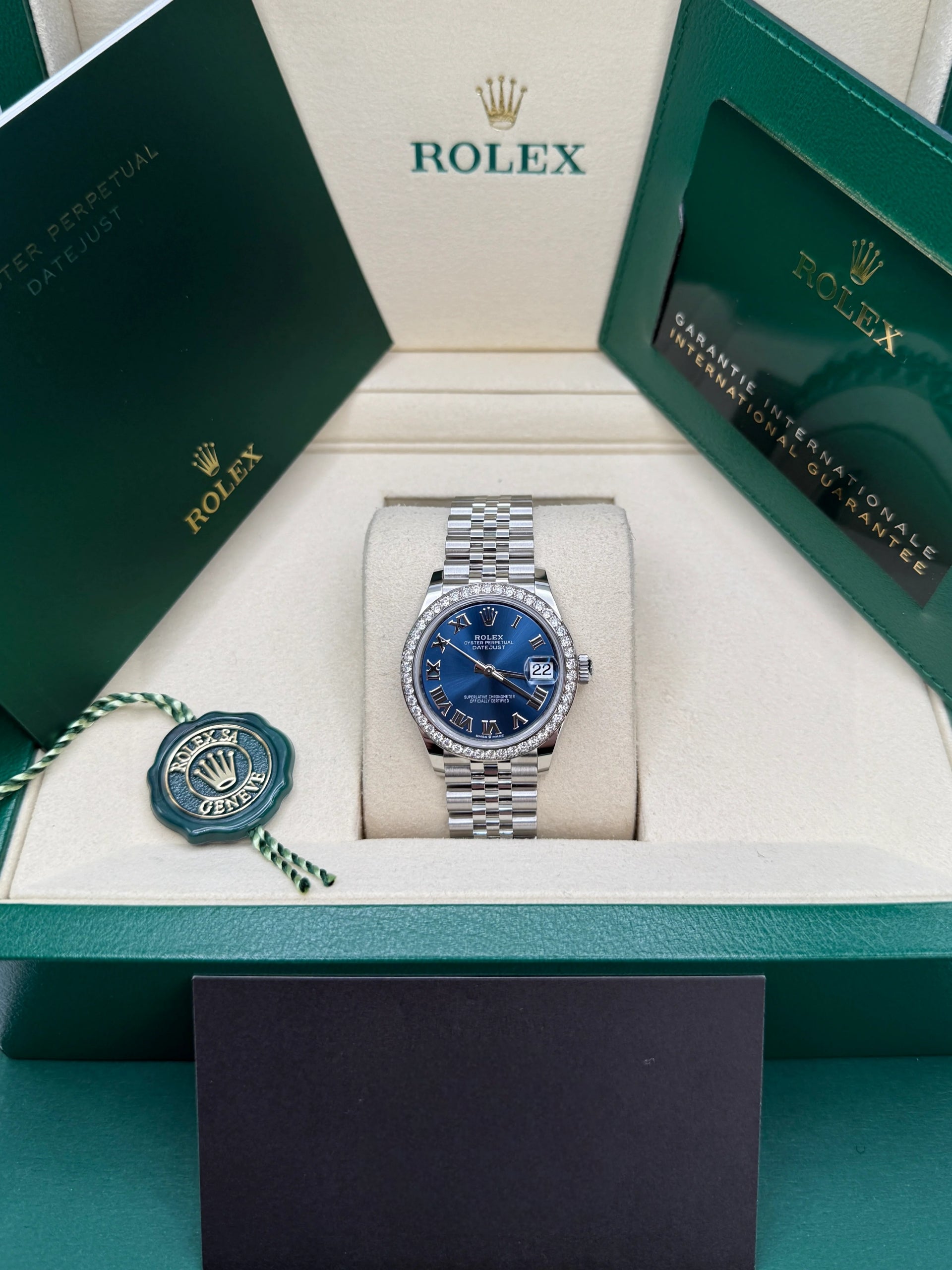 Rolex Datejust m278384RBR-0037/0038 Bright Blue 31mm Dial Oyster Watch - Image 8