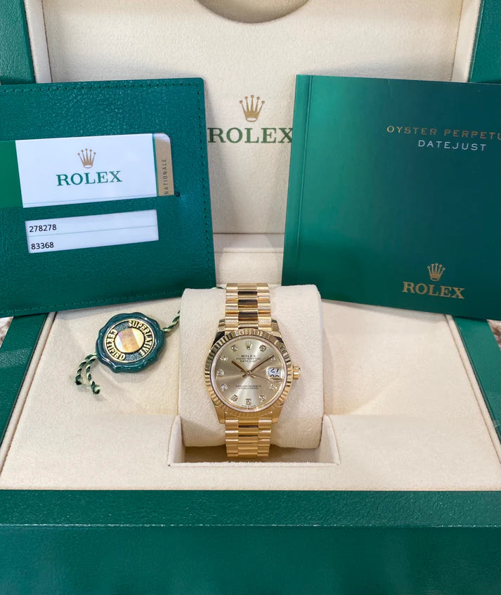Rolex Datejust m278278-0009 Champagne 31mm Dial President Bracelet Watch - Image 9