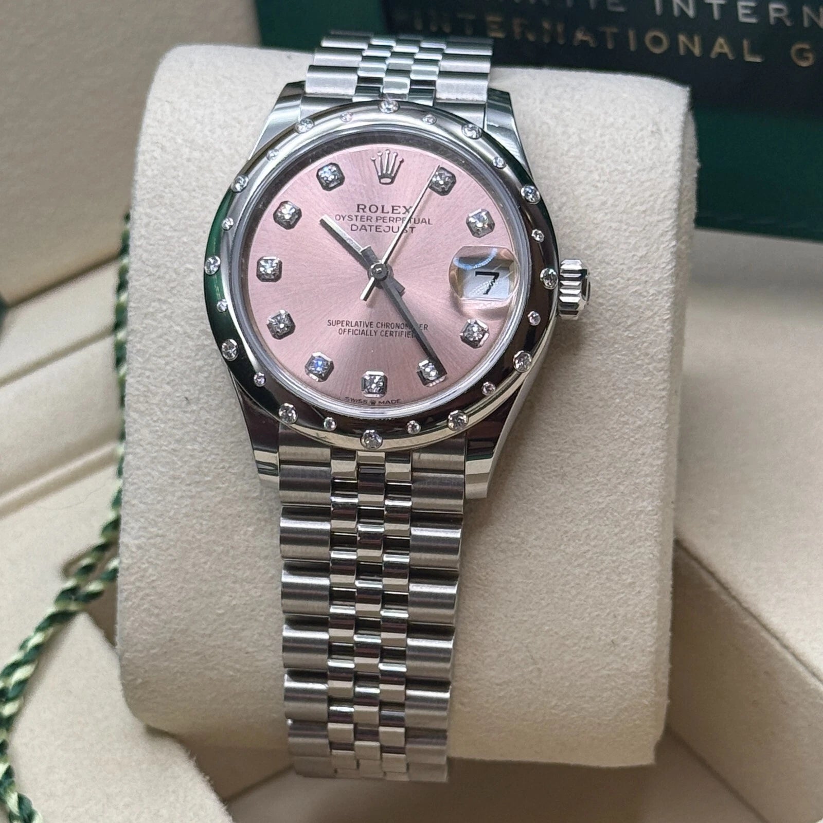 Rolex Datejust m278344-0033/0034 Pink Dial 31mm Domed Diamond Oyster Watch - Image 15