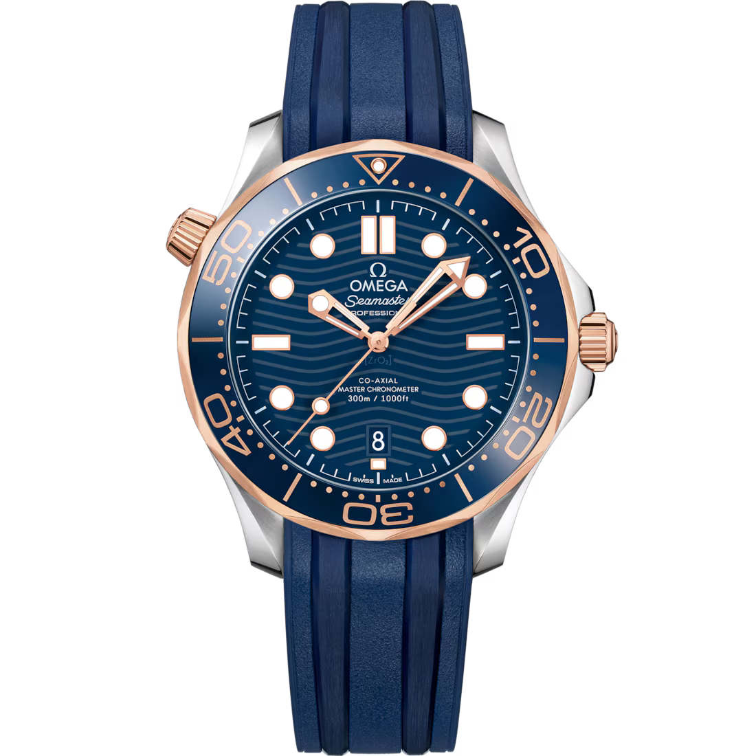 Omega Seamaster Diver 300M 42mm Blue Dial Stainless Steel and Sedna�?18k Rose Gold Strap 210.22.42.20.03.002