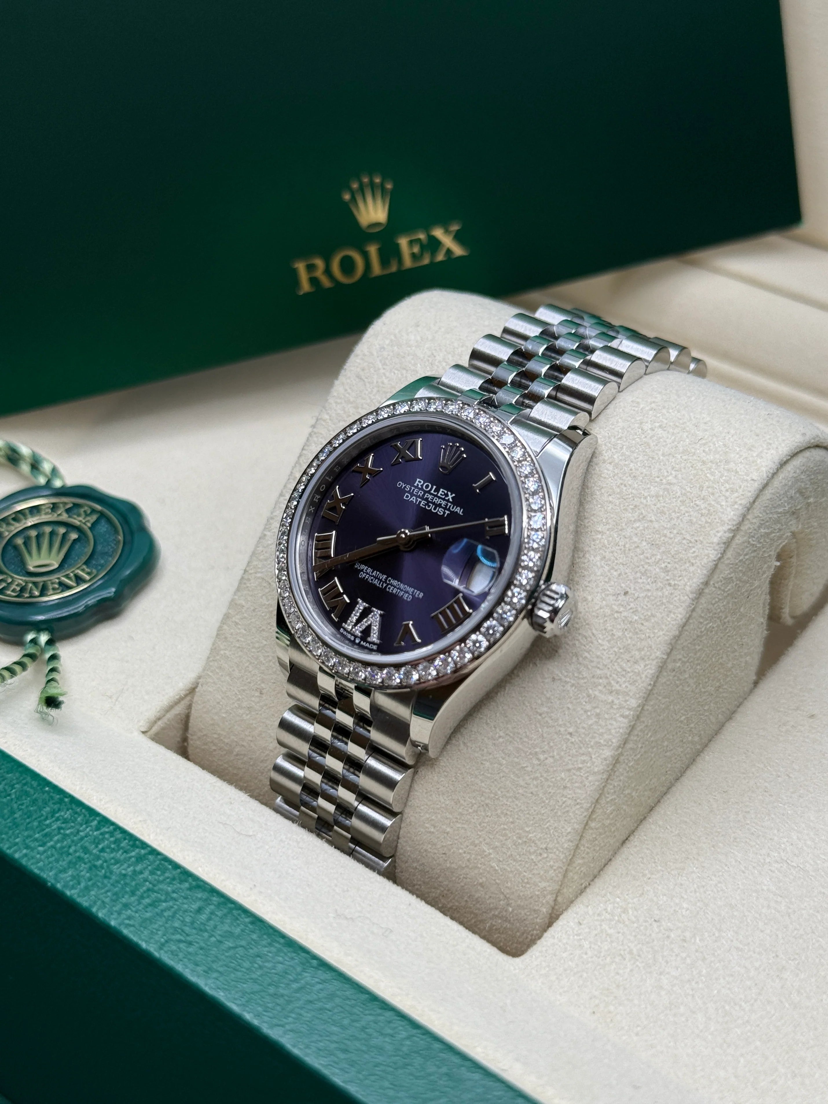 Rolex Datejust m278384RBR-0029/0030 Aubergine 31mm Dial Jubilee Watch - Image 4