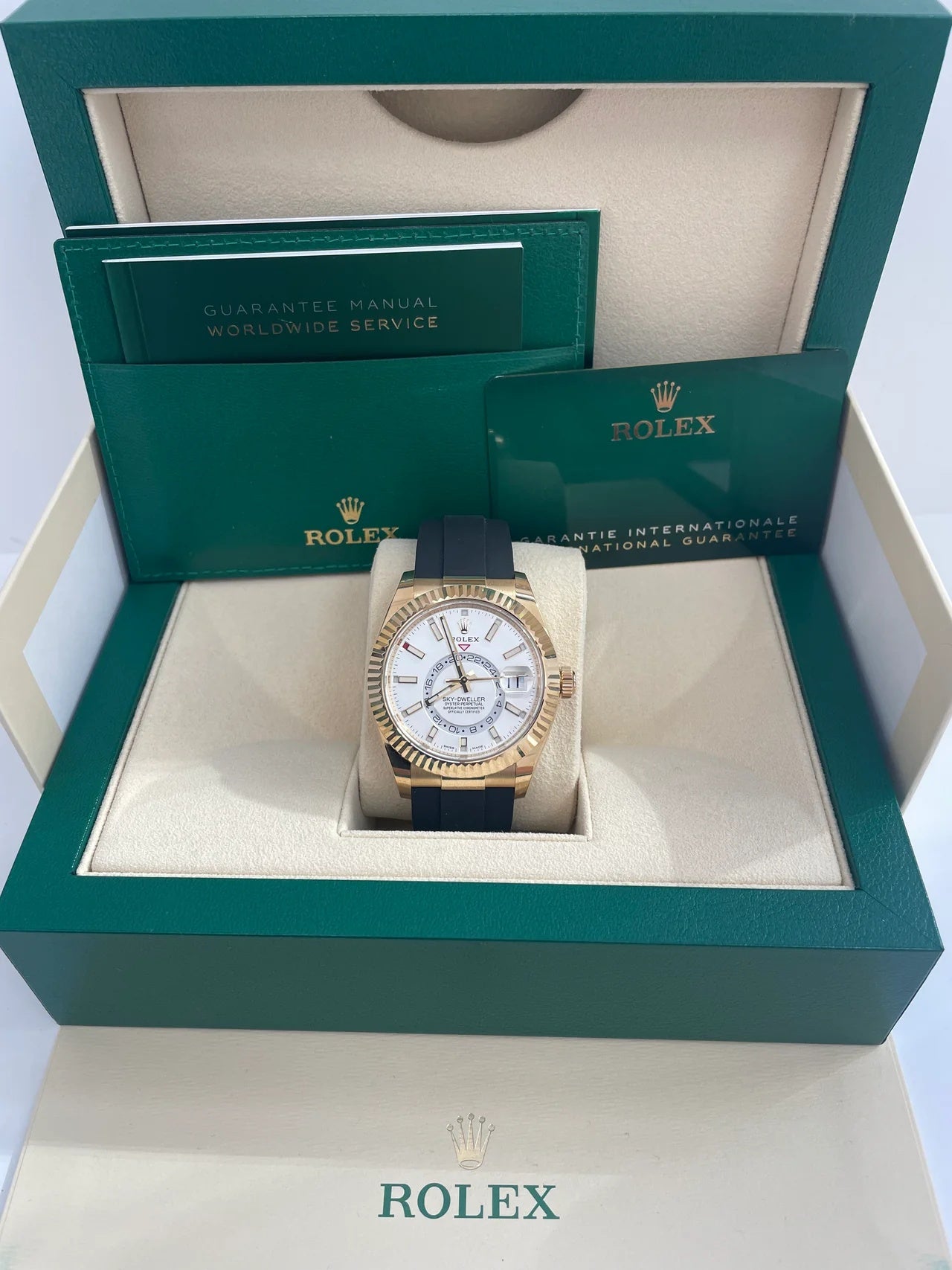 Rolex Sky-Dweller 42mm 336238-0003 Yellow Gold White Dial Oysterflex - Image 7