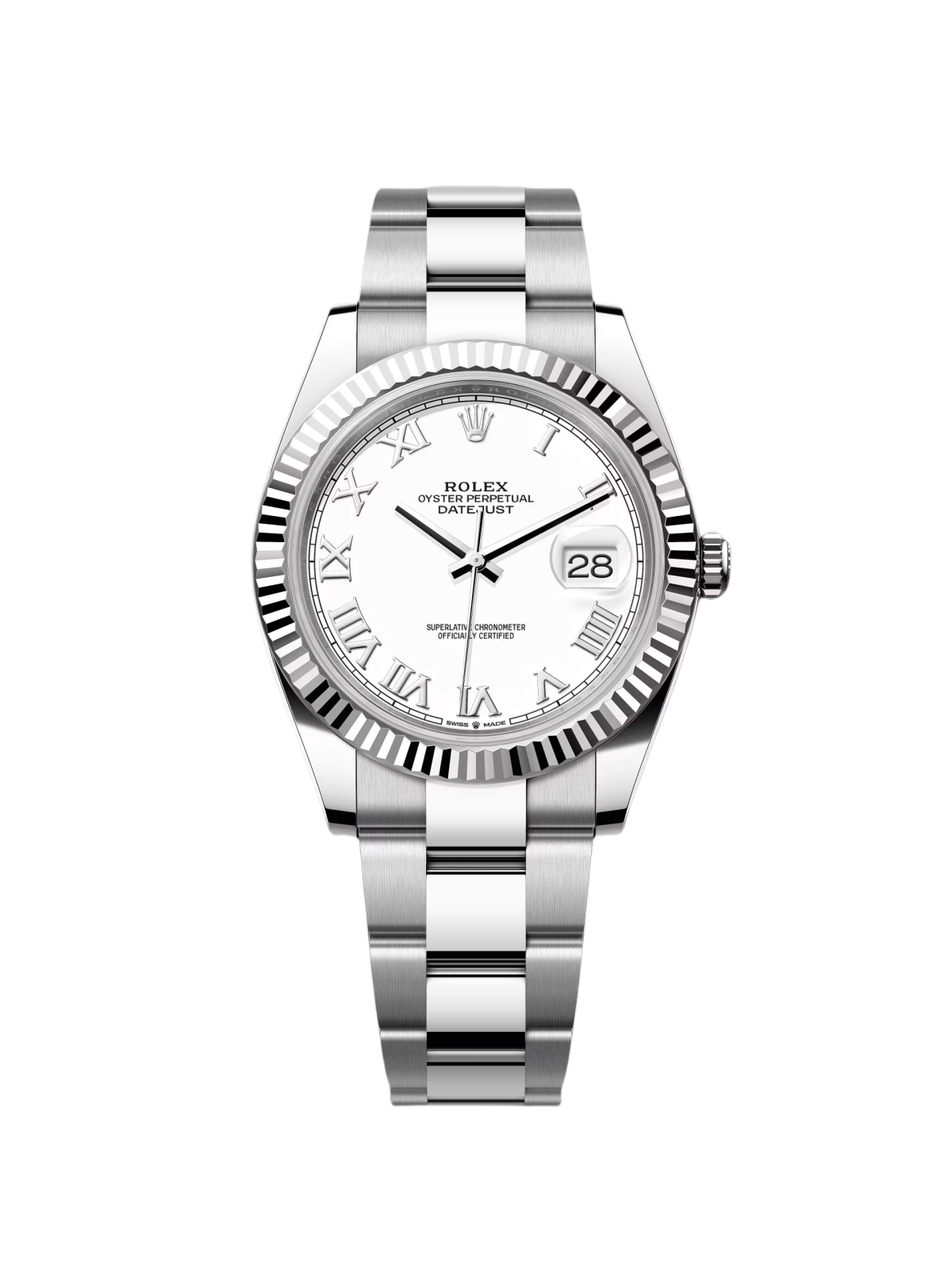 Rolex Datejust 41mm 126334 White Roman Oyster Stainless Steel Mens Watch - Image 6