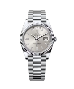 Rolex  Day-Date President 40mm Silver Diamonds Dial  228236-0002