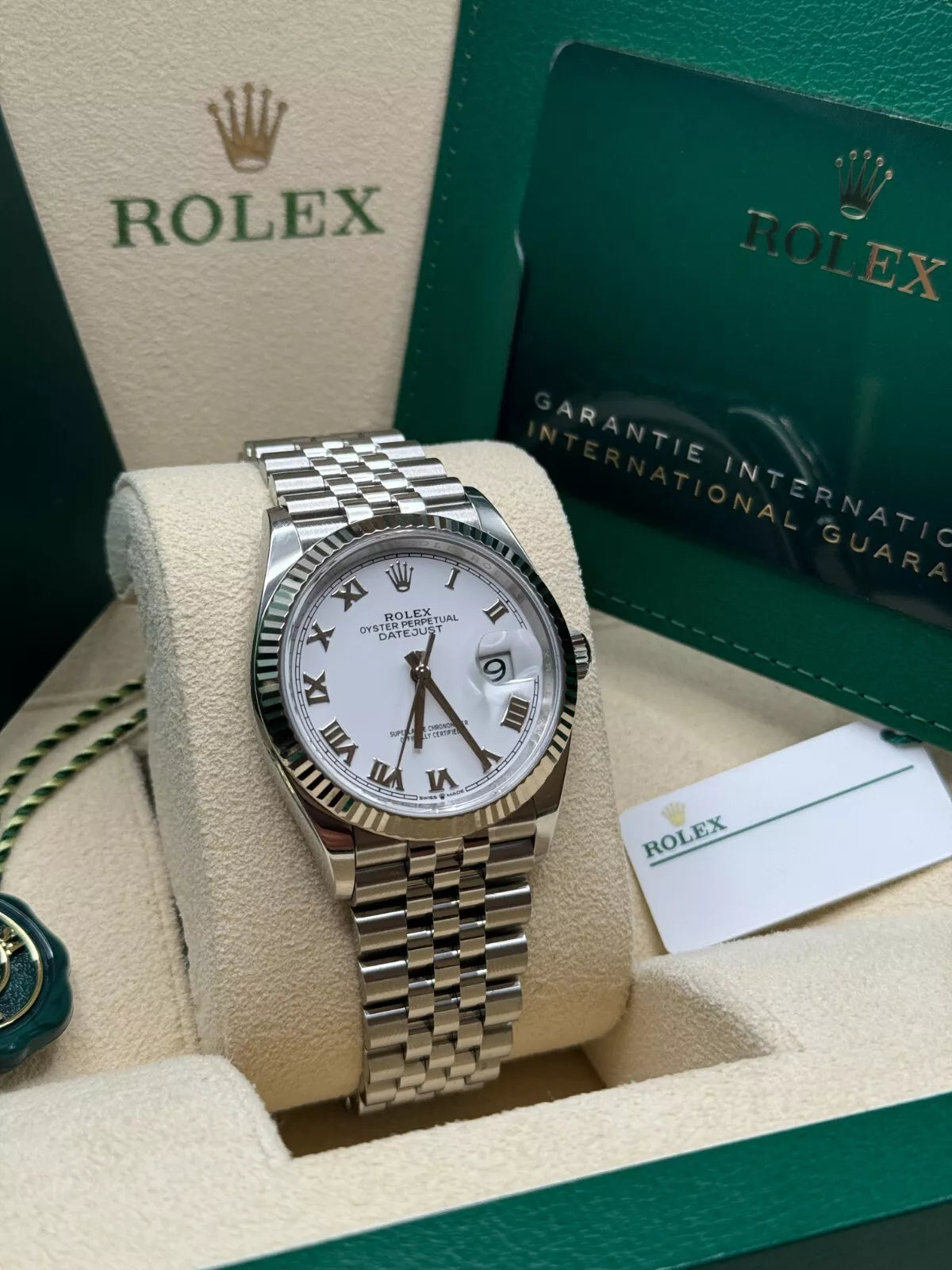 Rolex Datejust 41mm 126334 White Roman Oyster Stainless Steel Mens Watch - Image 8