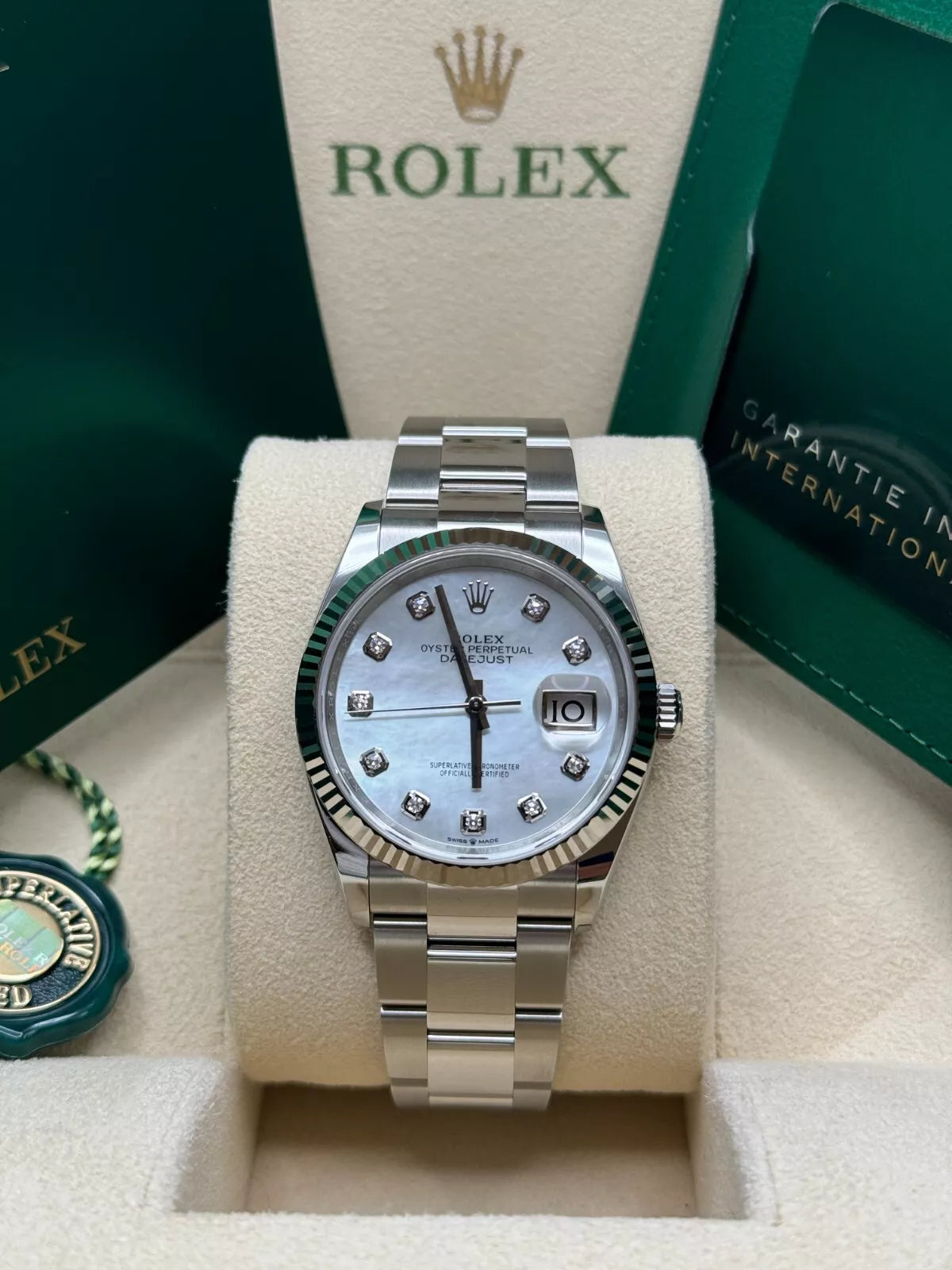 Rolex Datejust 36mm 126234 Mother of Pearl Diamond Dial Oyster Stainless Steel - Image 6