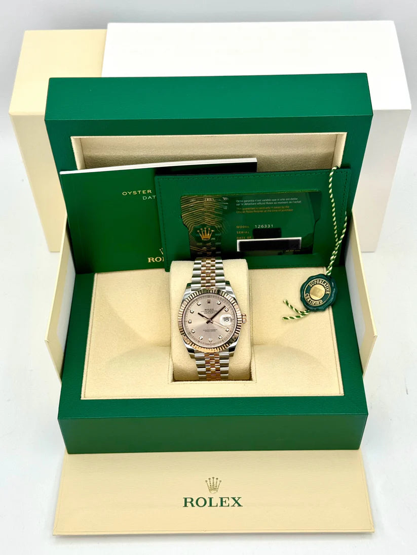 Rolex Datejust 41mm 126331 Sundust Diamond Jubilee Steel and Everose Gold Watch - Image 12