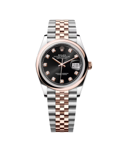 Rolex  Datejust 36mm 126201 Bright Black Dial Jubilee Bracelet Watch