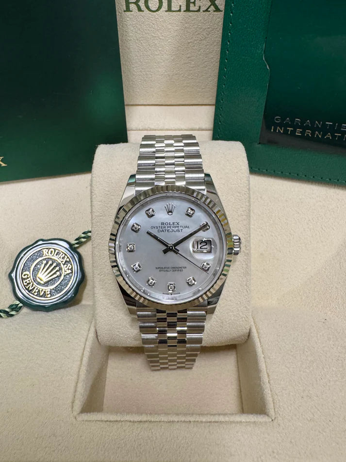Rolex Datejust 36mm 126234 Mother of Pearl Diamond Dial Oyster Stainless Steel - Image 12