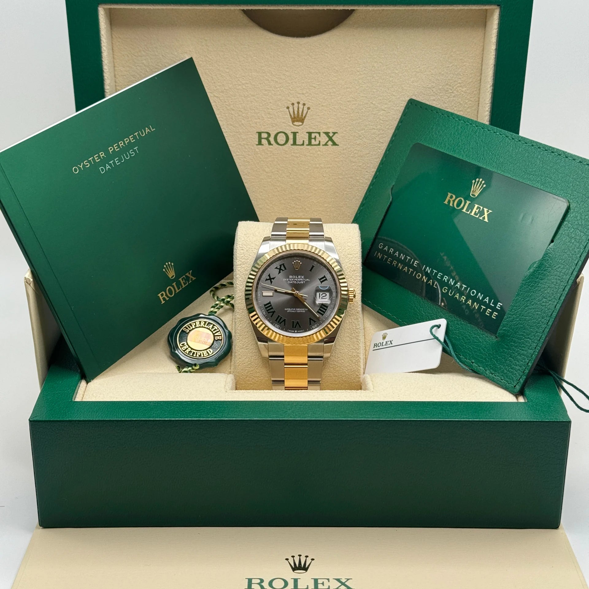 Rolex Datejust 41mm 126333 Two-Tone Yellow Gold Fluted Bezel Wimbledon Dial Oyster - Image 11