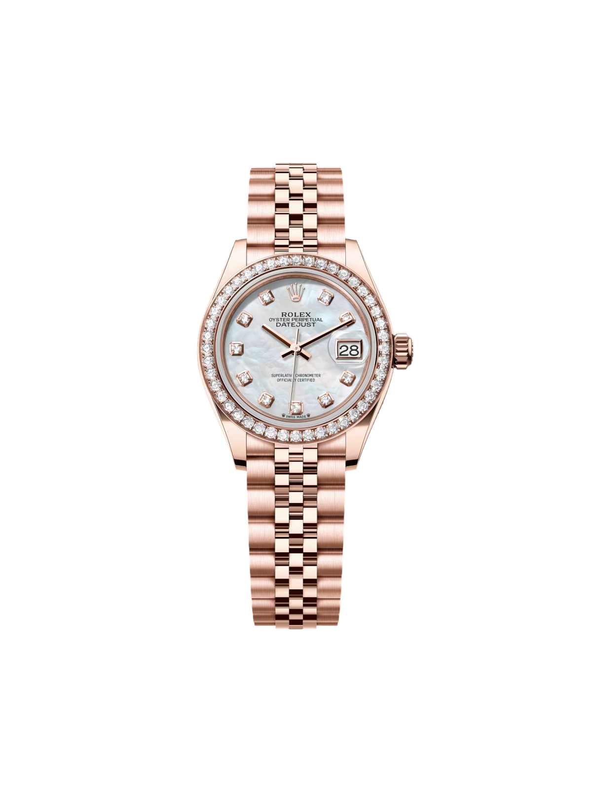 Rolex Lady-Datejust 28mm 279135RBR Mother Of Pearl Diamond Dial Jubilee Bracelet