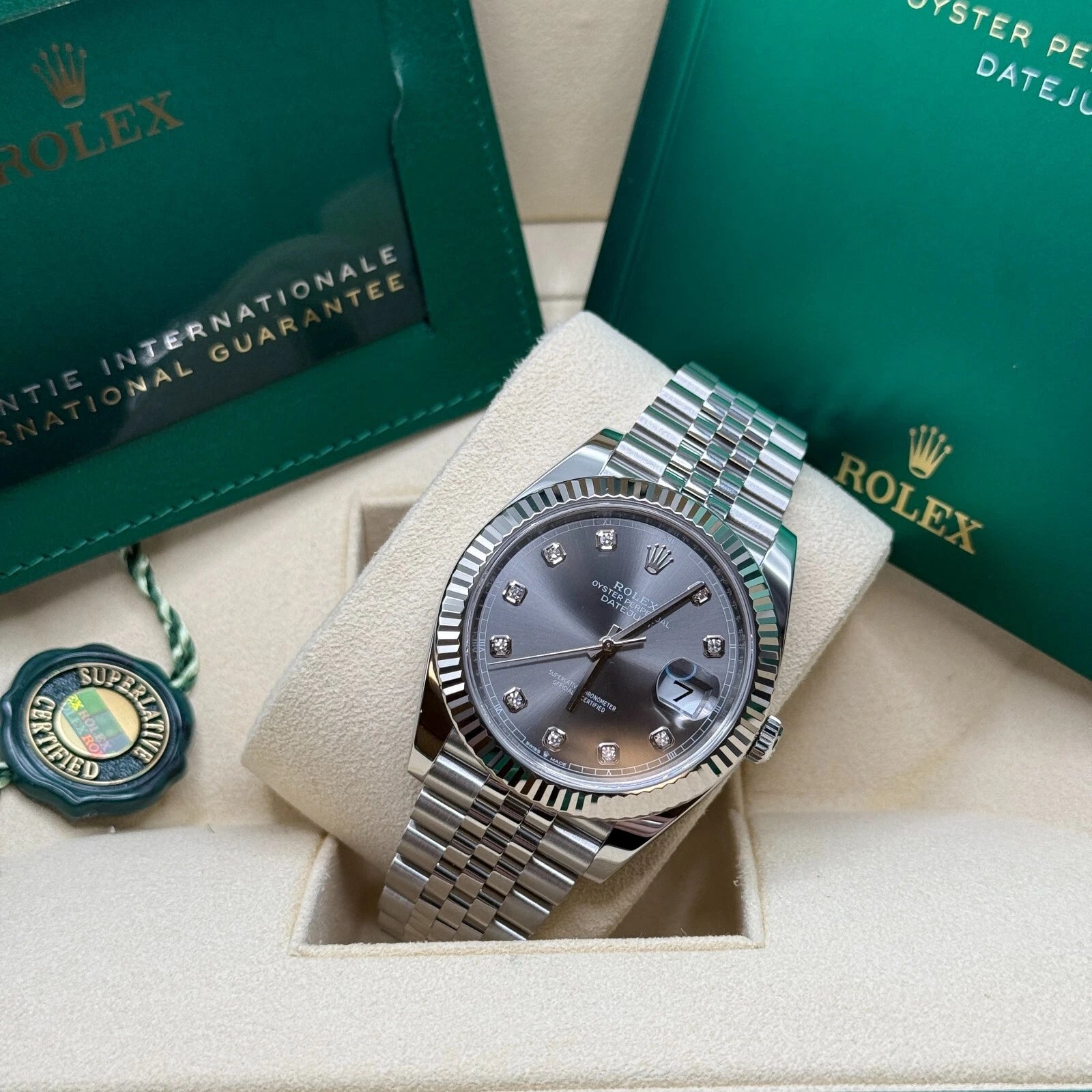 Rolex Datejust 41mm 126334 Slate Diamond Jubilee Stainless Steel - Image 11