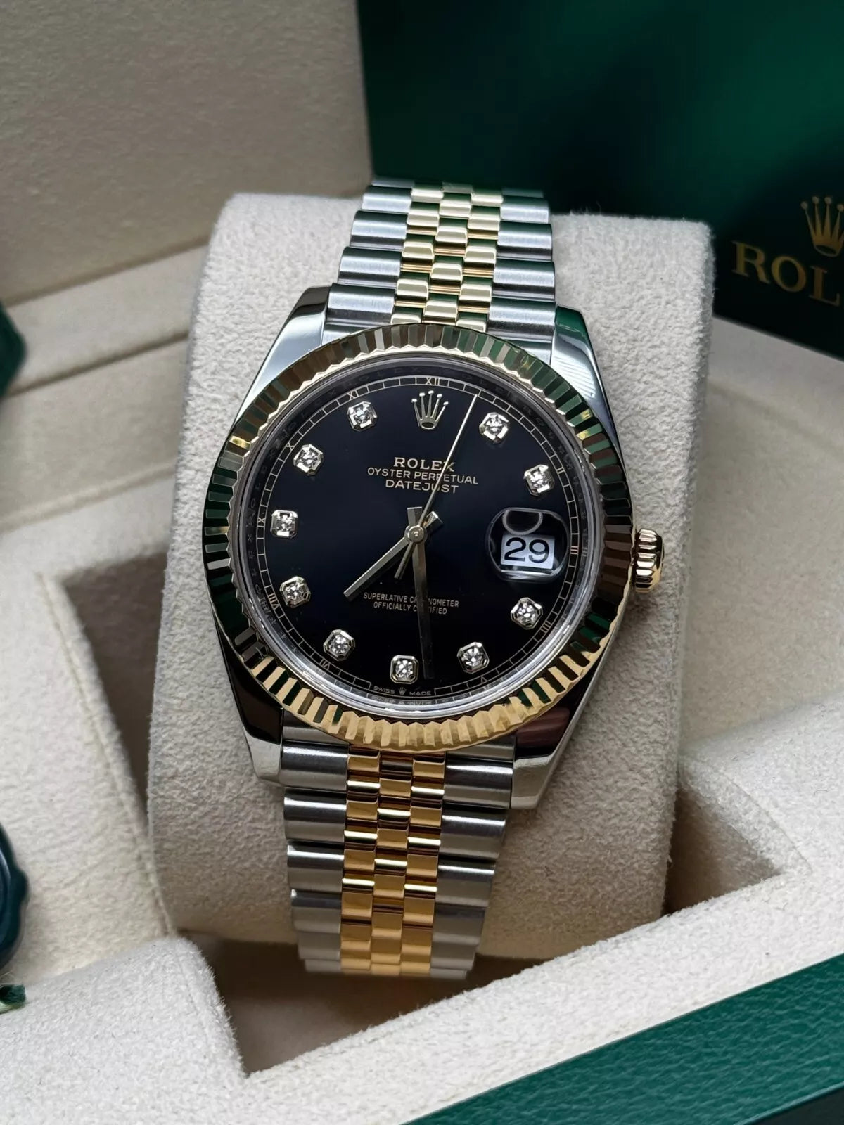 Rolex Datejust 41mm 126333 Black Diamond Jubilee Steel and Yellow Gold Men’s Watch - Image 3