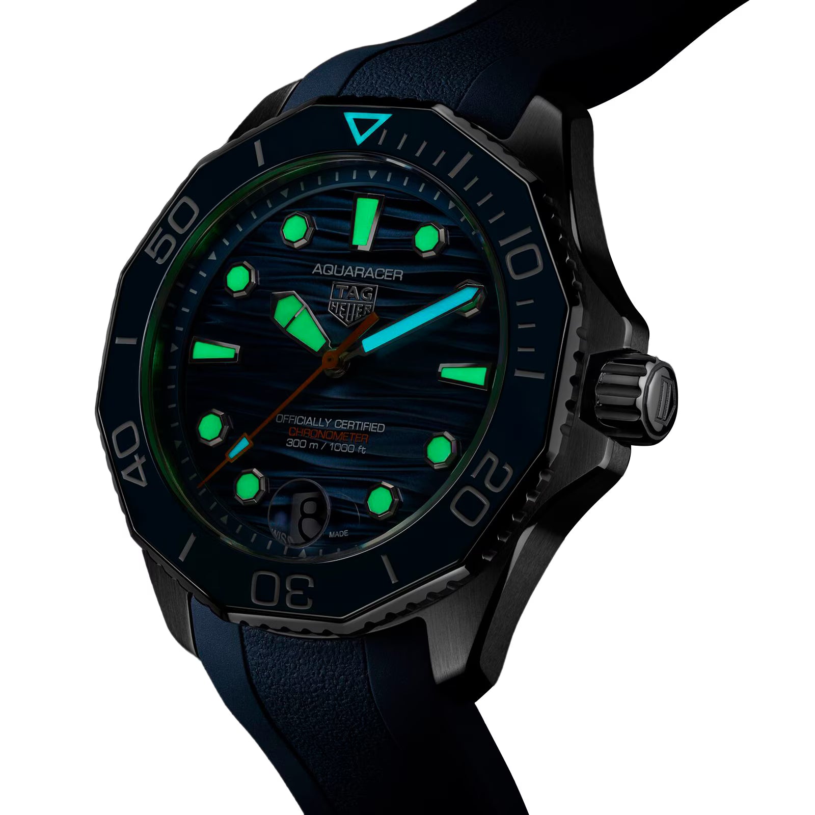 TAG Heuer Aquaracer Professional 300 Date 42mm Mens Watch Blue Rubber WBP5111.FT6259 - Image 7