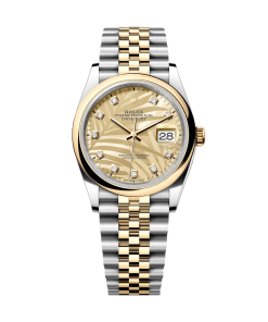 Rolex Datejust 36mm 126203 Golden Palm Dial Domed Bezel Oyster Bracelet