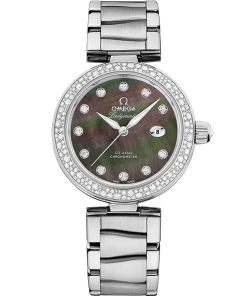Alternative view of Omega De Ville Ladymatic 34mm Black Dial with Diamonds Stainless Steel Bracelet 425.35.34.20.57.004