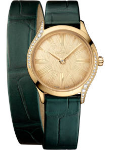 Omega De Ville Mini Trésor 26 mm Yellow Dial with Diamonds Moonshine�?18k Rose Gold Strap 428.58.26.60.99.002