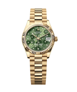 Rolex Datejust m278278-0046 Olive Green Floral Motif 31mm President Bracelet Watch