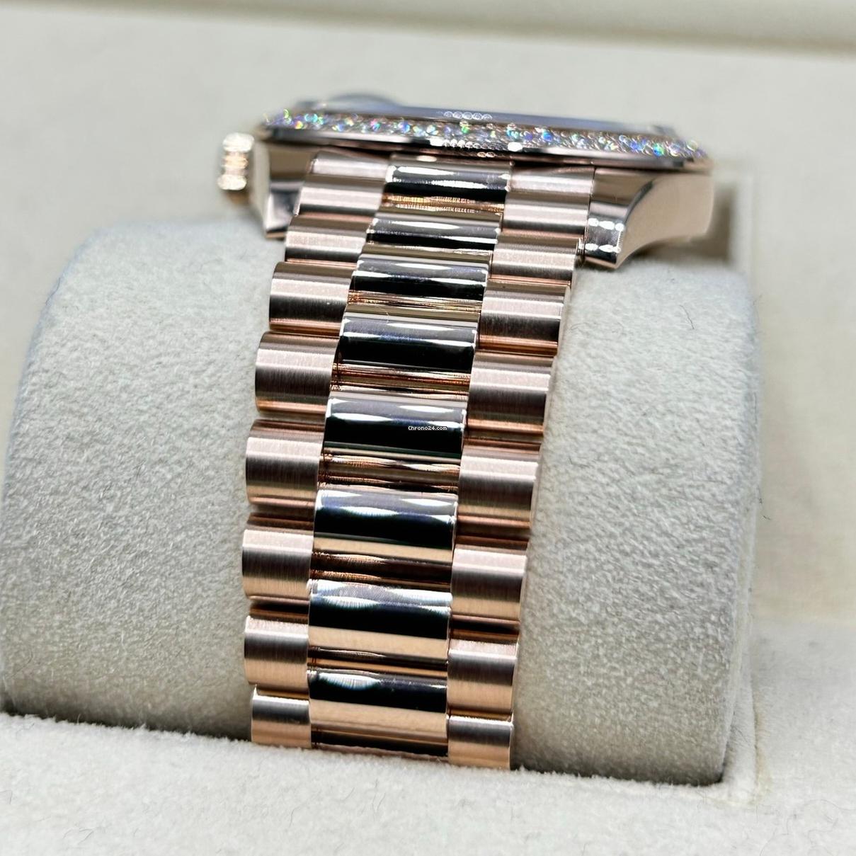 Rolex Day-Date 40mm Chocolate Baguette Diamond Dial Diamond Bezel Dial Watch 228345RBR - Image 8