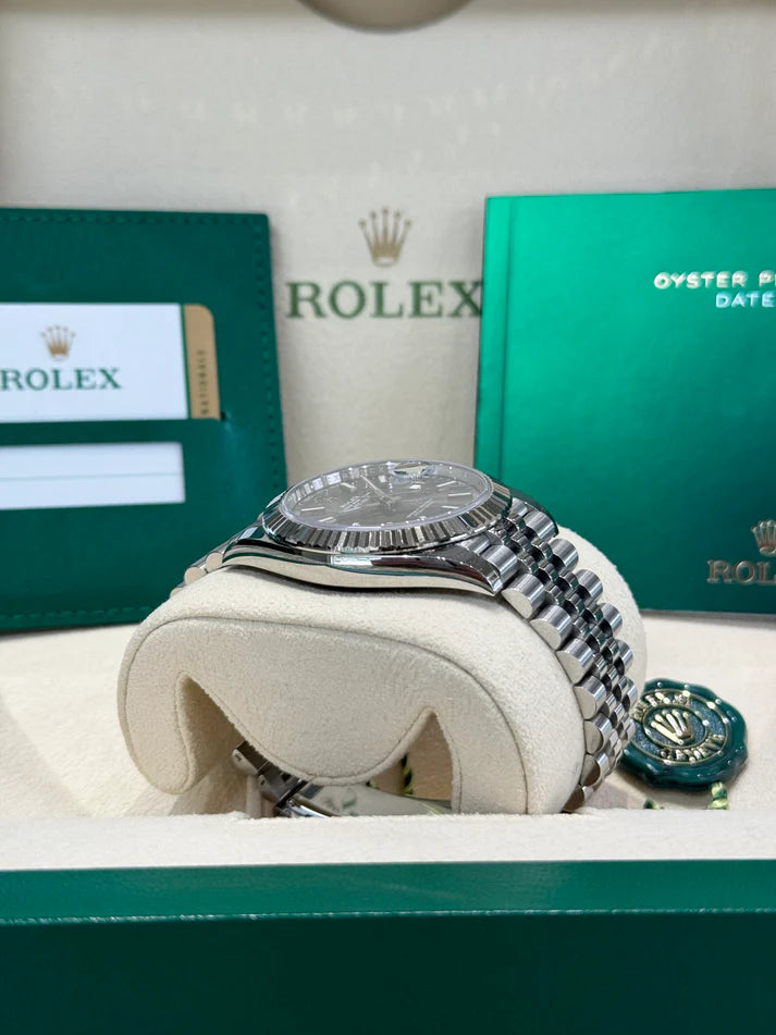 Rolex Datejust 41mm 126334 Dark Rhodium Index Jubilee Stainless Steel - Image 6