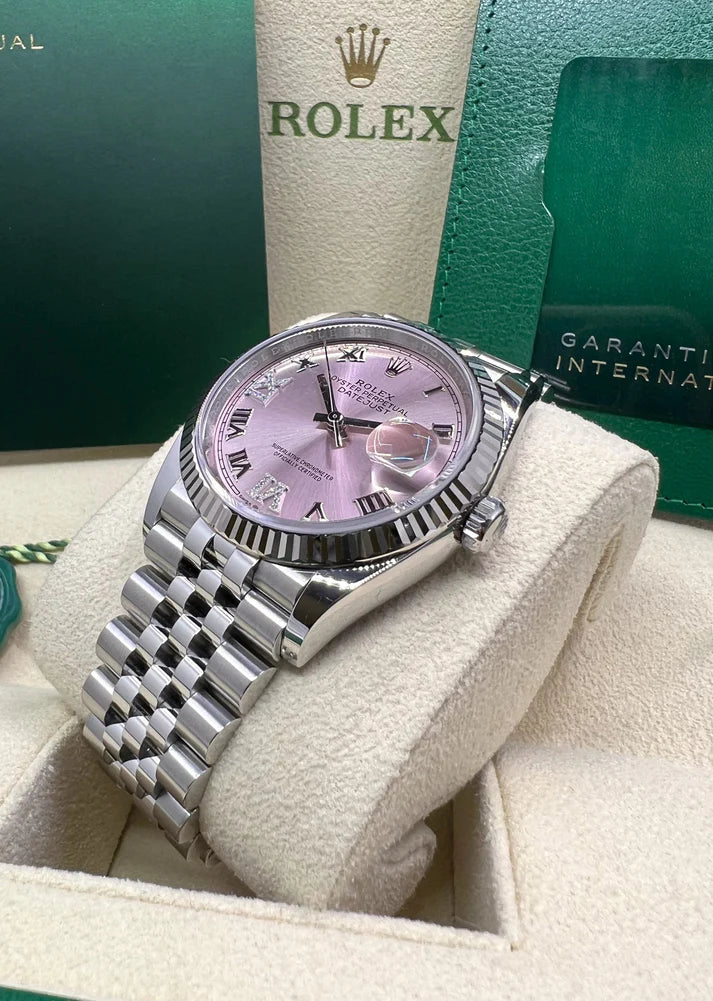Rolex Datejust 36mm 126234 Pink Roman Dial Oyster Stainless Steel - Image 9