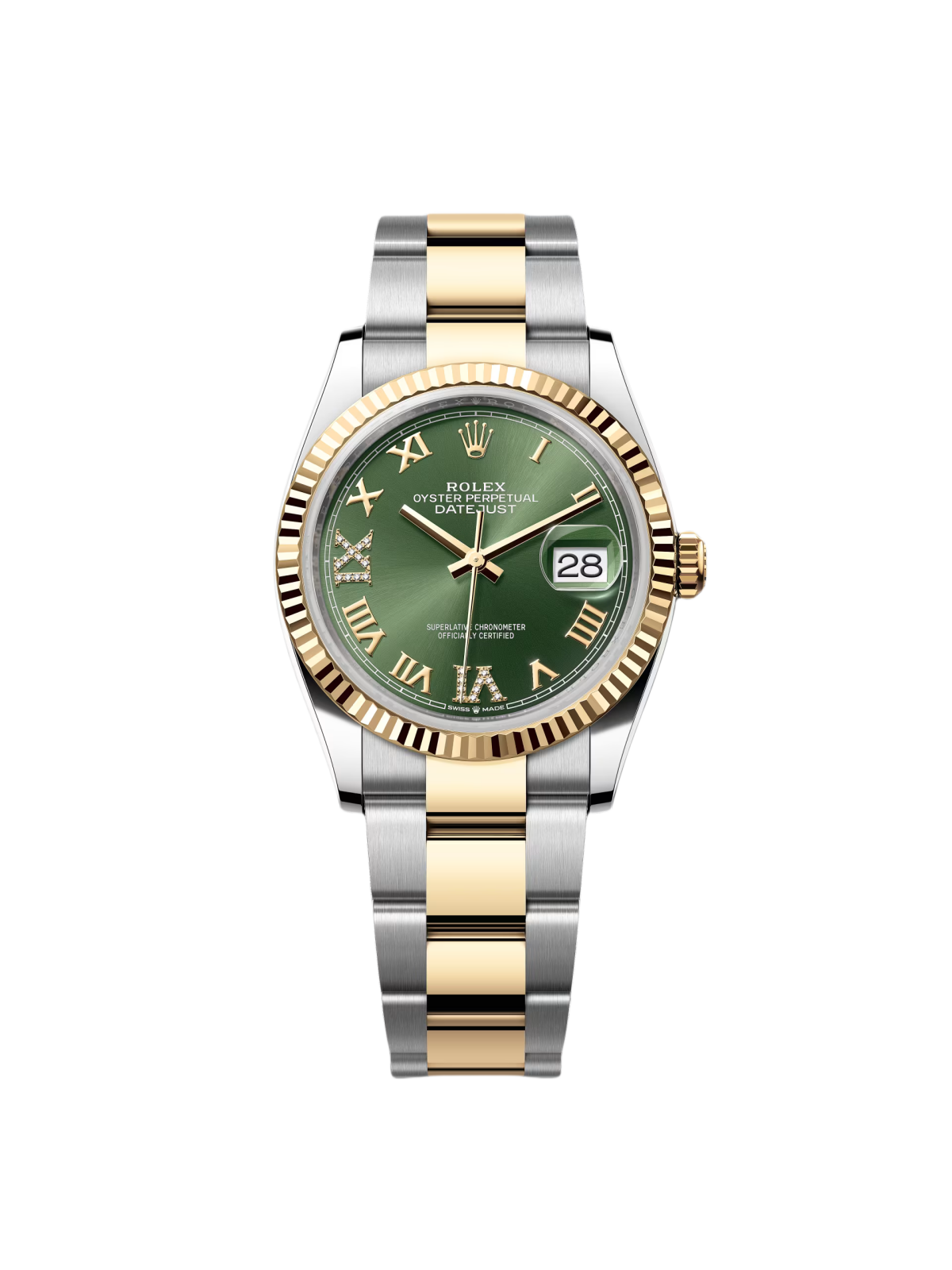 Rolex Datejust 36mm 126233 Olive-green Roman Diamond Dial Two-Tone Jubilee Bracelet - Image 11